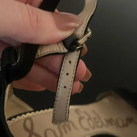 Sam Edleman Odilia Black Suede Scalloped Heels Size 9 - Picture 10 of 12